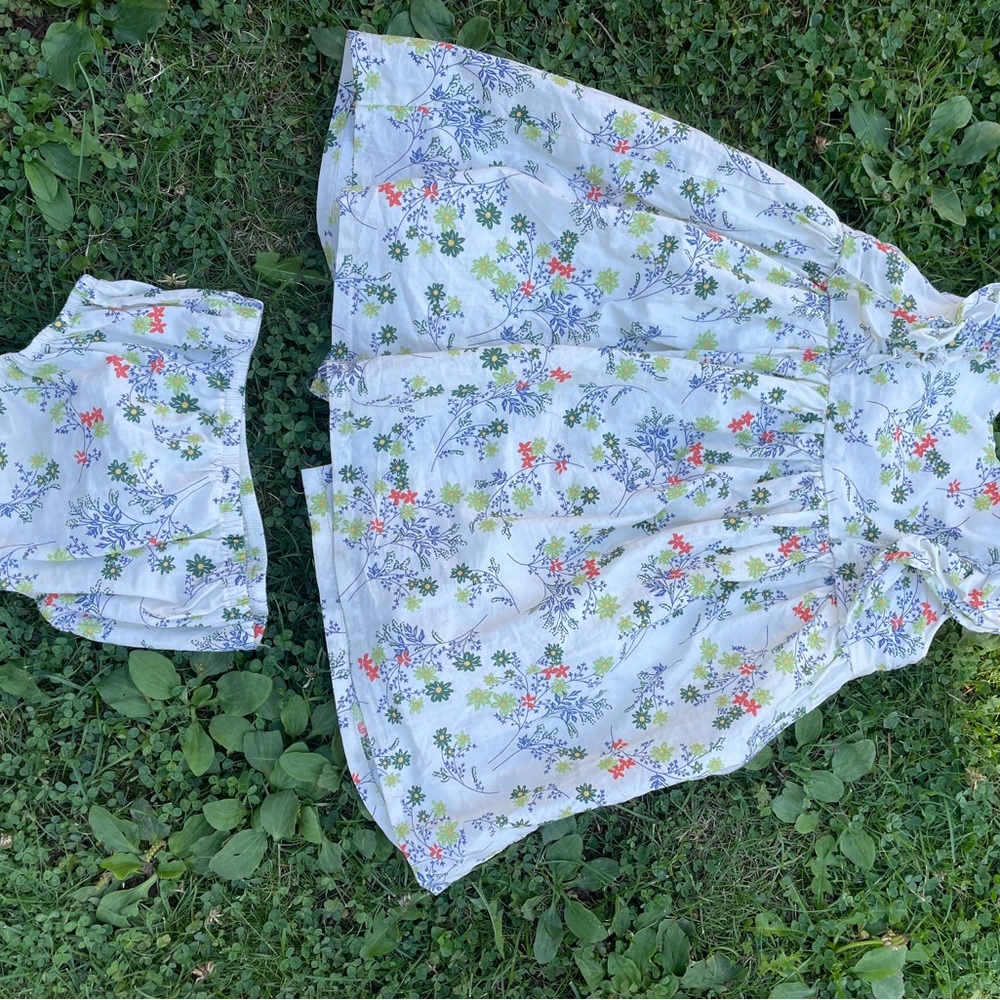 Floral White Kids Formal Dress